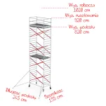 Rusztowania aluminiowe Altrex 5200-1,35x2,45- wys.robocza:10,20m, wys.podestu:8,20m - 2