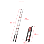 Drabina teleskopowa Militarna 1x11 stopni aluminiowa Tactical Line TELESTEPS 73735-521 - 2