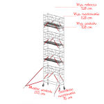 Rusztowania aluminiowe Altrex 5100-S NOWA NORMA-0,75x1,85- wys.robocza:9,20m, wys.podestu:7,20m - 2