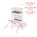 Rusztowania aluminiowe Altrex 4200-S NOWA NORMA-1,35x1,85- wys.robocza:6,20m, wys.podestu:4,20m - 2