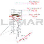 Rusztowanie aluminiowe jezdne montażowe Altrex K2- wys.robocza:5,80m, wys.podestu:3,80m - 2