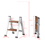 Drabina domowa 2 stopniowa aluminiowa Slim Space-X LEMAR 040302 - 2