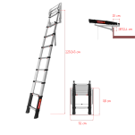 Drabina włazowa teleskopowa 1x9 stopni aluminiowa Loft Mini TELESTEPS 72324-541 - 4