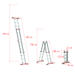 Drabina przegubowa 4x4 stopni aluminiowa Tele Pro ALTREX 503714 - 2