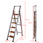 Drabina domowa 6 stopniowa aluminiowa Slim Space LEMAR 030306 - 2