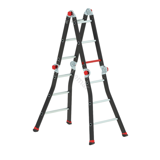 Drabina przegubowa 4x3 stopni + podest aluminiowa Pro Plus ALTREX 503547