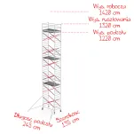 Rusztowania aluminiowe Altrex 5200-1,35x2,45- wys.robocza:14,20m, wys.podestu:12,20m - 2