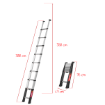Drabina teleskopowa 1x9 stopni aluminiowa Prime Line TELESTEPS 72230-581 - 2