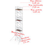 Rusztowania aluminiowe Altrex 4200-1,35x2,45- wys.robocza:14,20m, wys.podestu:12,20m - 2