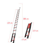 Drabina teleskopowa Strażacka 1x13 stopni aluminiowa Rescue Line TELESTEPS 72741-521 - 3