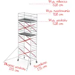 Rusztowania aluminiowe Altrex 5200-1,35x1,85- wys.robocza:8,20m, wys.podestu:6,20m - 2